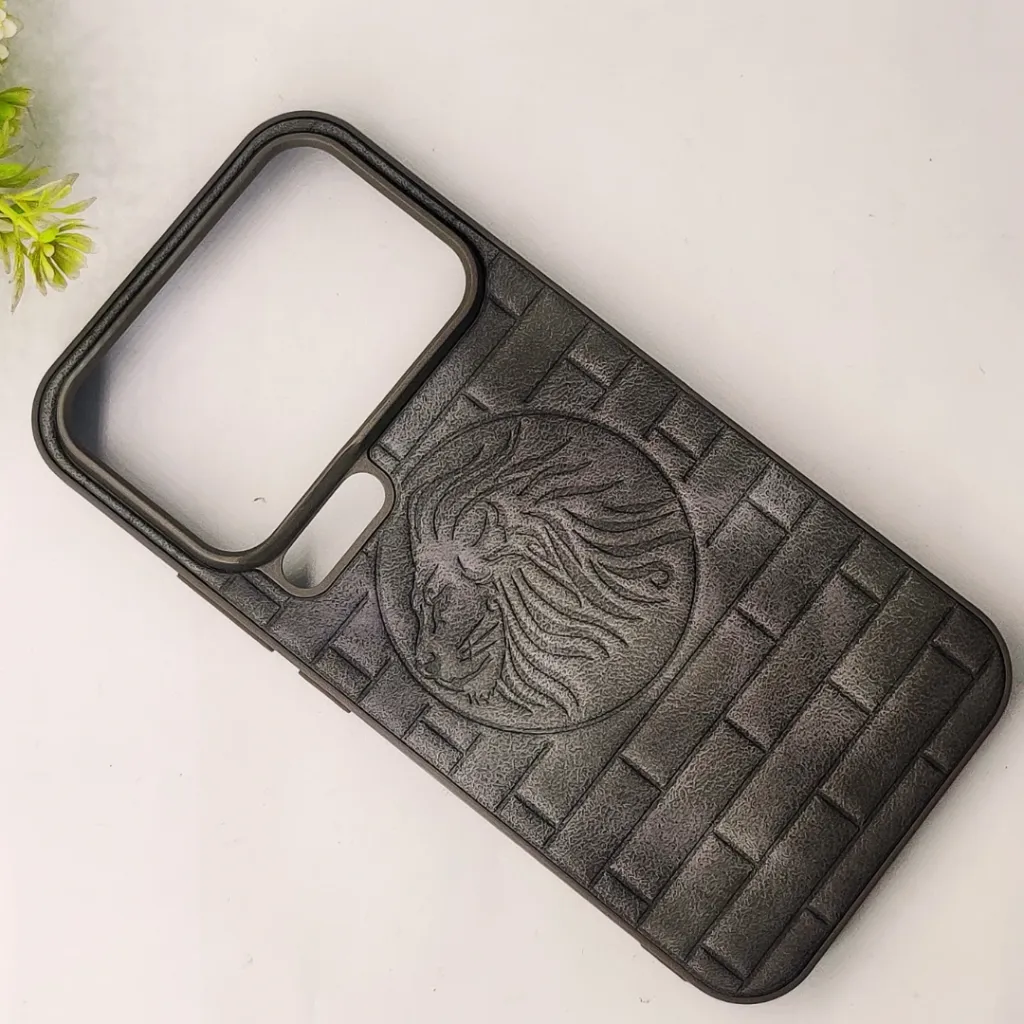iPhone 17 Pro Max Prick Pattern Premium Leather Back Case (Gray)