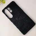 Samsung Galaxy S26 Ultra Prick Pattern Premium Leather Back Case (Black)