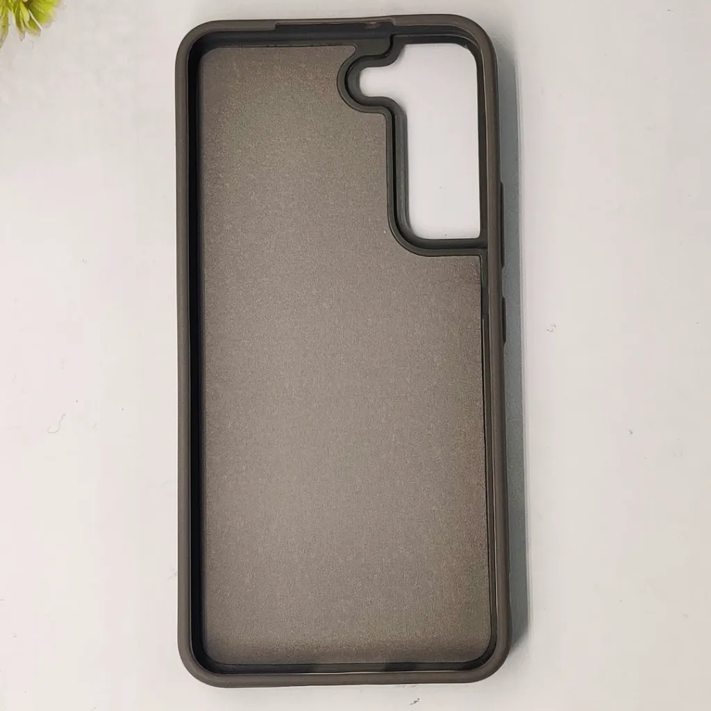 Samsung Galaxy S22 Prick Pattern Premium Leather Back Case (Natural Titanium)