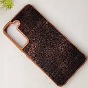Samsung Galaxy S22 Prick Pattern Premium Leather Back Case (Dark Brown)