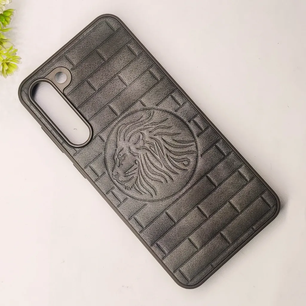 Samsung Galaxy S23 Plus Prick Pattern Premium Leather Back Case (Natural Titanium)