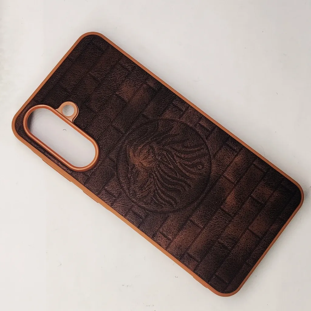 Samsung Galaxy A56|A36 5G Prick Pattern Premium Leather Back Case (Dark Brown)