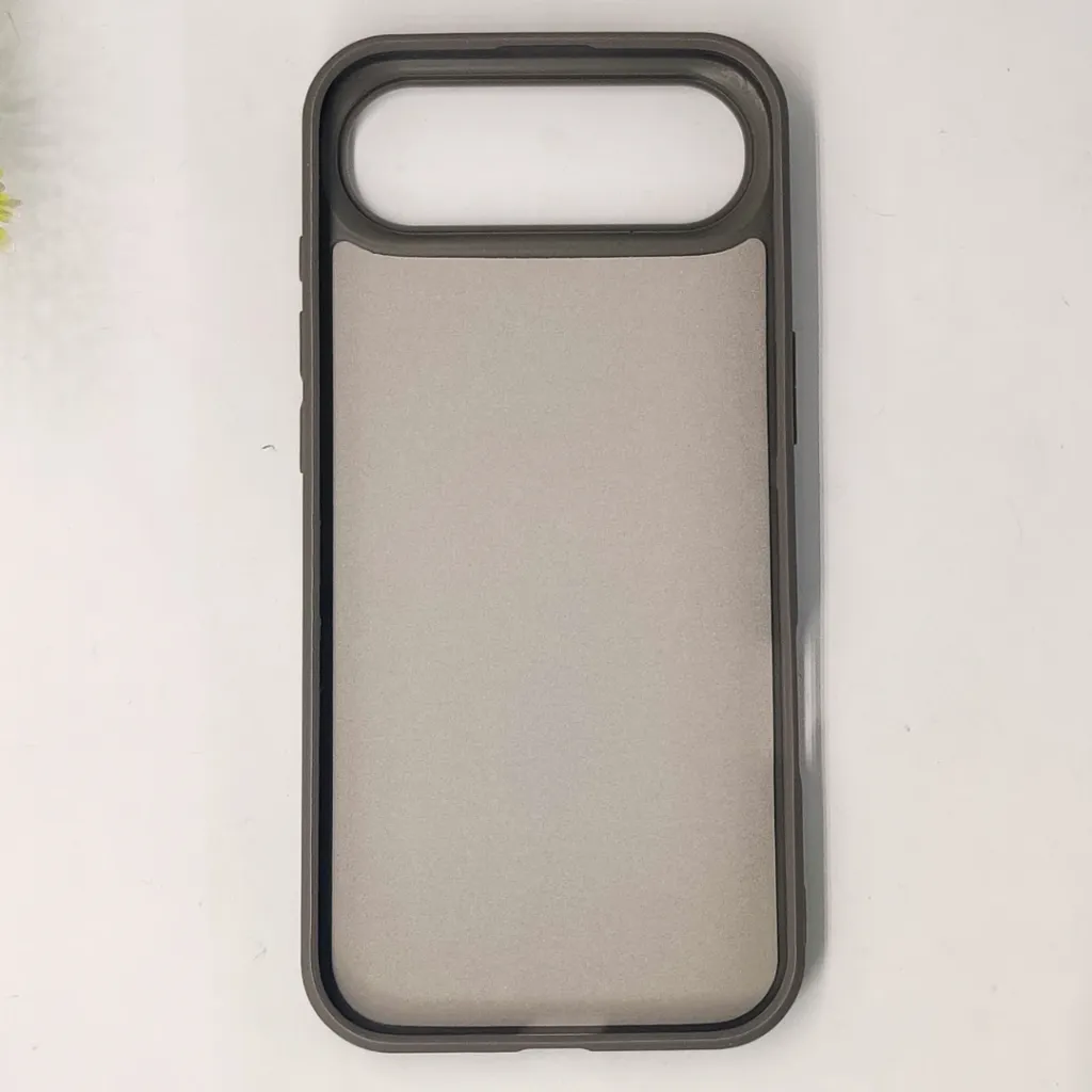 iPhone 17 Air Prick Pattern Premium Leather Back Case (Natural Titanium)