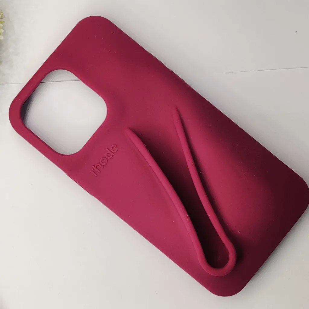 iPhone 14 Pro Max  2-in-1 Soft Silicone Rhode Lip Case Paired With A Rhode Peptide Lip Tint (Rasberry Jelly)