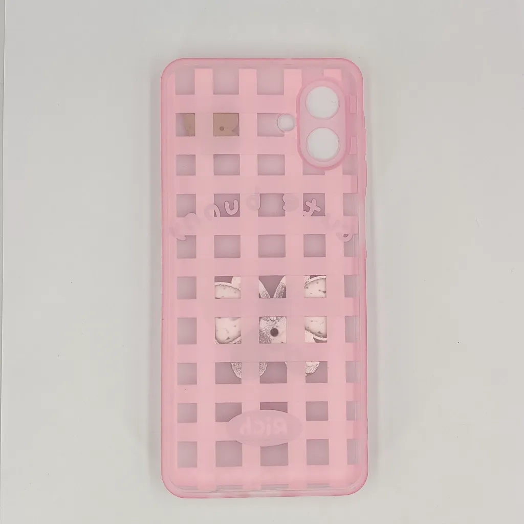 Samsung Galaxy A07 4G|5G Soft Silicone Fancy Silver Stones Butterflies Mobile Back Case (Pink)