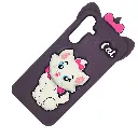 Samsung Galaxy A16 4G/5G New Fancy Popular Hello Kitty Mobile Soft Silicone With Back Grip, Shockproof Mobile Back Case (Deep Purple)
