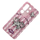 Vivo Y29 4G|T4X 5G Soft Silicone Fancy Silver Stones Butterflies Mobile Back Case (Pink)