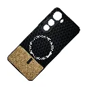 Vivo Y400 Rebest Brand Magnetic Magsafe Charging Compatible Luxuary Dotted Leather Back Case (Black)