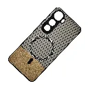 Vivo Y400 Rebest Brand Magnetic Magsafe Charging Compatible Luxuary Dotted Leather Back Case (Silver)