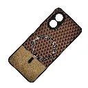 Oppo A18 4G|A38 4G Pro Rebest Brand Magnetic Magsafe Charging Compatible Luxuary Dotted Leather Back Case (Dark Brown)