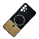 Samsung Galaxy A13 4G|A32 5G Rebest Brand Magnetic Magsafe Charging Compatible Luxuary Dotted Leather Back Case (Black)