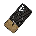 Samsung Galaxy A32 4G Rebest Brand Magnetic Magsafe Charging Compatible Luxuary Dotted Leather Back Case (Gray)