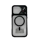 iPhone 16 Pro Max (Upgrade to 17 Series) The prominent circular ring on the back indicates built-in magnets for MagSafe charging and accessory compatibility Back Case (Black)