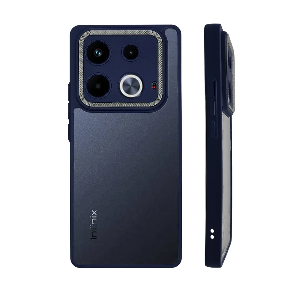 Infinix Note 40 4G iPaky Transparent Colour Border With Camera Chrome Finishing Back Case (Navy Blue)