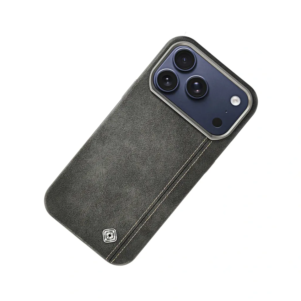 iPhone 17 Pro Max Premium Leather Features a Raised Camera design to Safeguard lenses and offers Scratch Protection & Magsafe Magnetic Compatiblity Back Case (Gray)