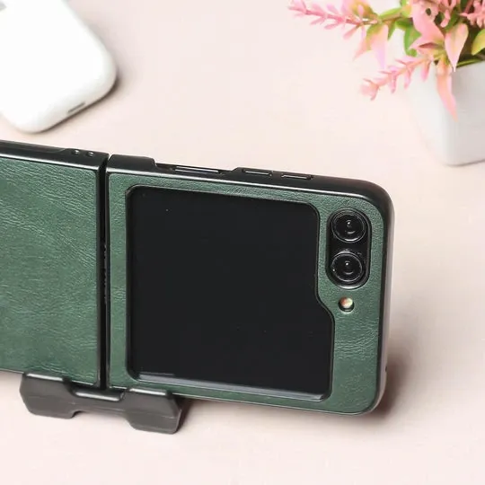 Samsung Galaxy Z Flip 5 Official Luxuary Leather Back Case (Green)