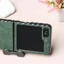 Samsung Galaxy Z Flip 5 Official Luxuary Leather Back Case (Green)