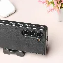 Samsung Galaxy Z Fold 6  Premium Silky and Soft-Touch Finish Leather Textured Back Case (Black)