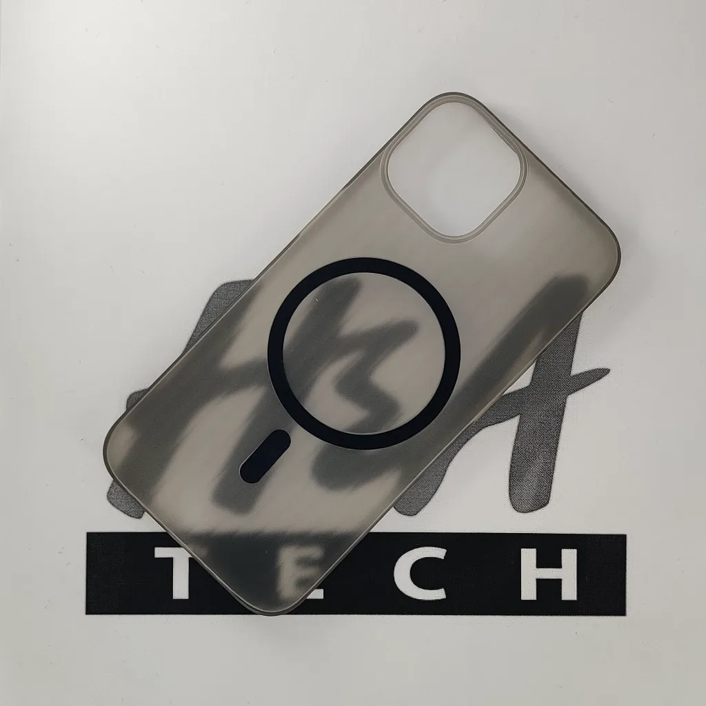 iPhone 13|14 WINCASE Lining Texture Paper With Mage Safe Logo Back Case (Gray)