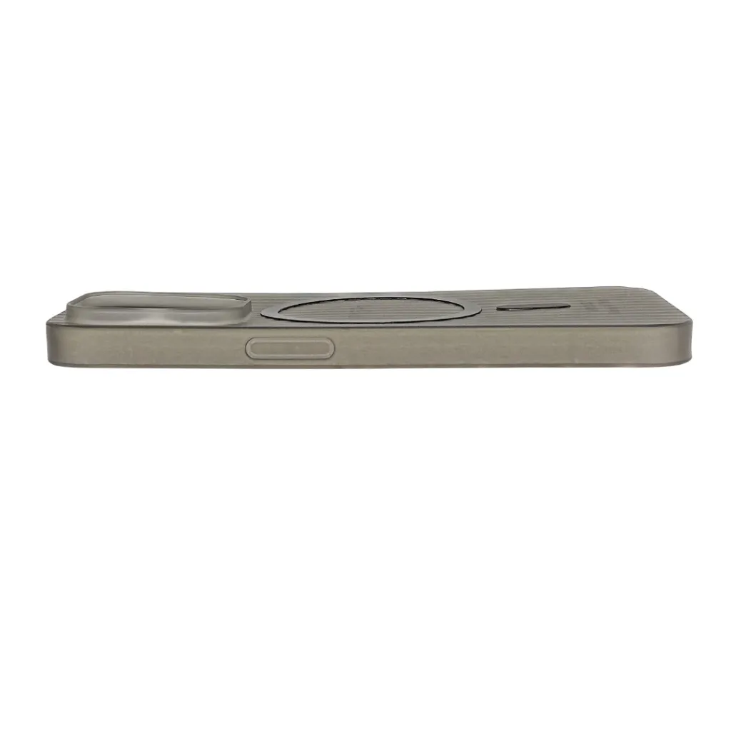 iPhone 15 Pro WINCASE Lining Texture Paper With Mage Safe Logo Back Case (Gray)