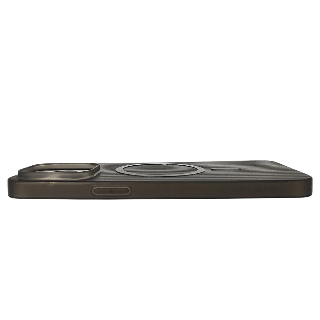 iPhone 15 Pro Max WINCASE Lining Texture Paper With Mage Safe Logo Back Case (Black)