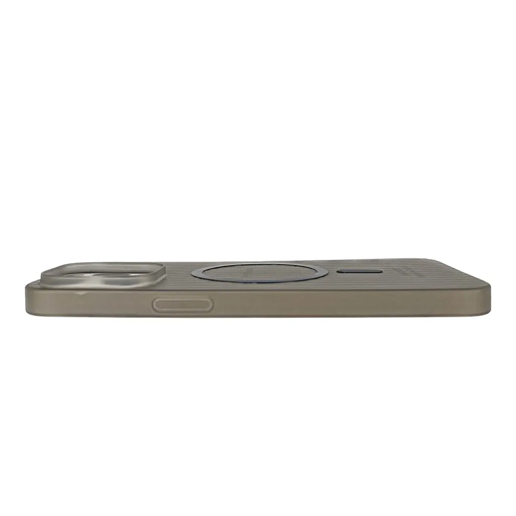 iPhone 15 Pro Max WINCASE Lining Texture Paper With Mage Safe Logo Back Case (Gray)