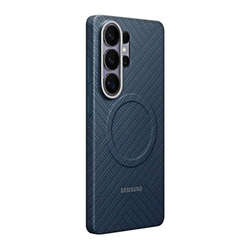 Samsung Galaxy S25 Ultra 3D Carbon Fiber Pitaka Feel magnetic Back Case (Navy Blue)