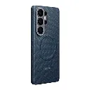 Samsung Galaxy S25 Ultra 3D Carbon Fiber Pitaka Feel magnetic Back Case (Navy Blue)