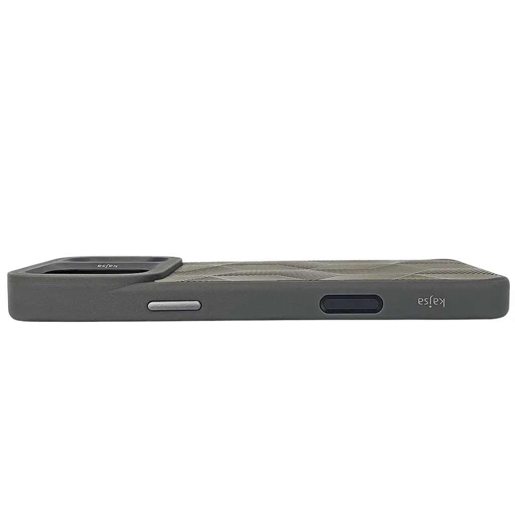 iPhone 17 Pro Max Kajsa Spendid Collection 3D Cube Gray Pattern With Magsafe & B Ring Wireless Charging Compatible Back Case (Natural Titanium)