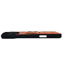 iPhone 16 Pro Max (Spigen) Logo With MagSafe Ring Braded PU Leather Texture Mobile Back Case (Orange)