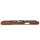 iPhone 16 Pro Max (Spigen) Logo With MagSafe Ring Braded PU Leather Texture Mobile Back Case (Brown)
