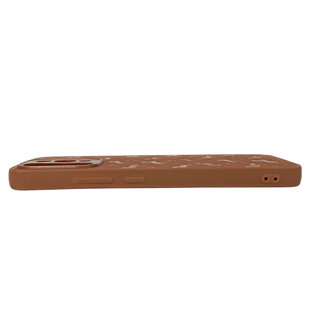 Oppo Reno 15F 5G Branded (BURGA) Derby Race Horses Pattern Leather Texture Back Case (Brown)