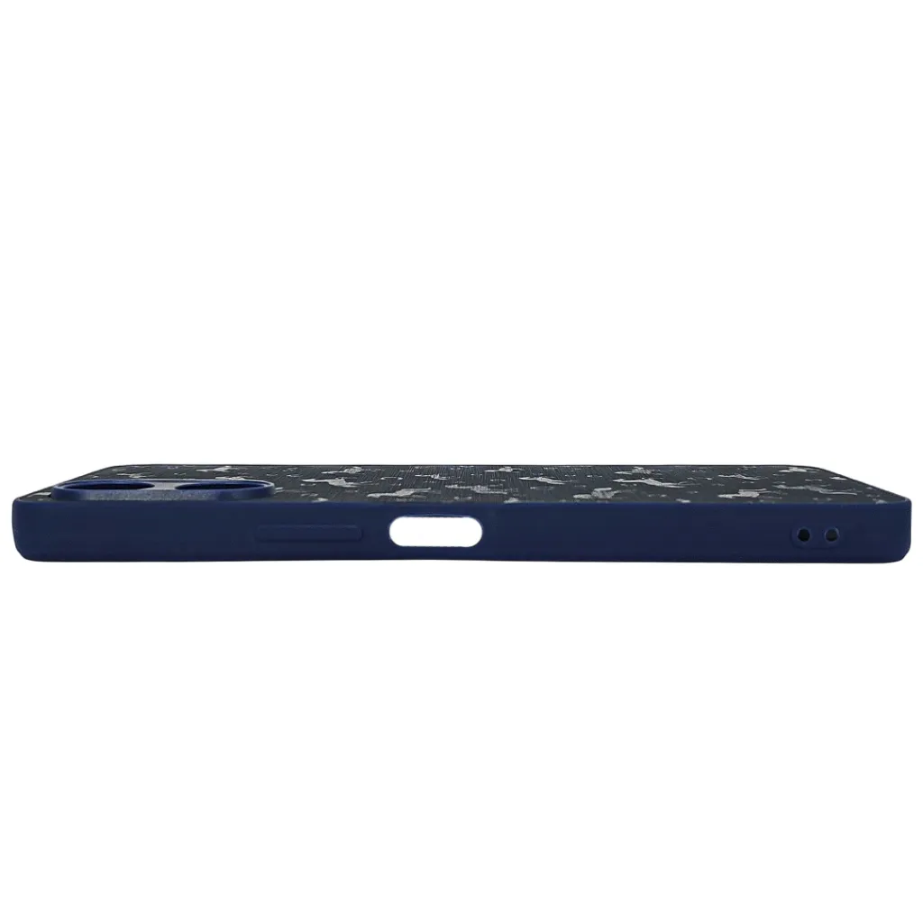 Vivo Y05 4G|Vivo Y11D Branded (BURGA) Derby Race Horses Pattern Leather Texture Back Case (Navy Blue)