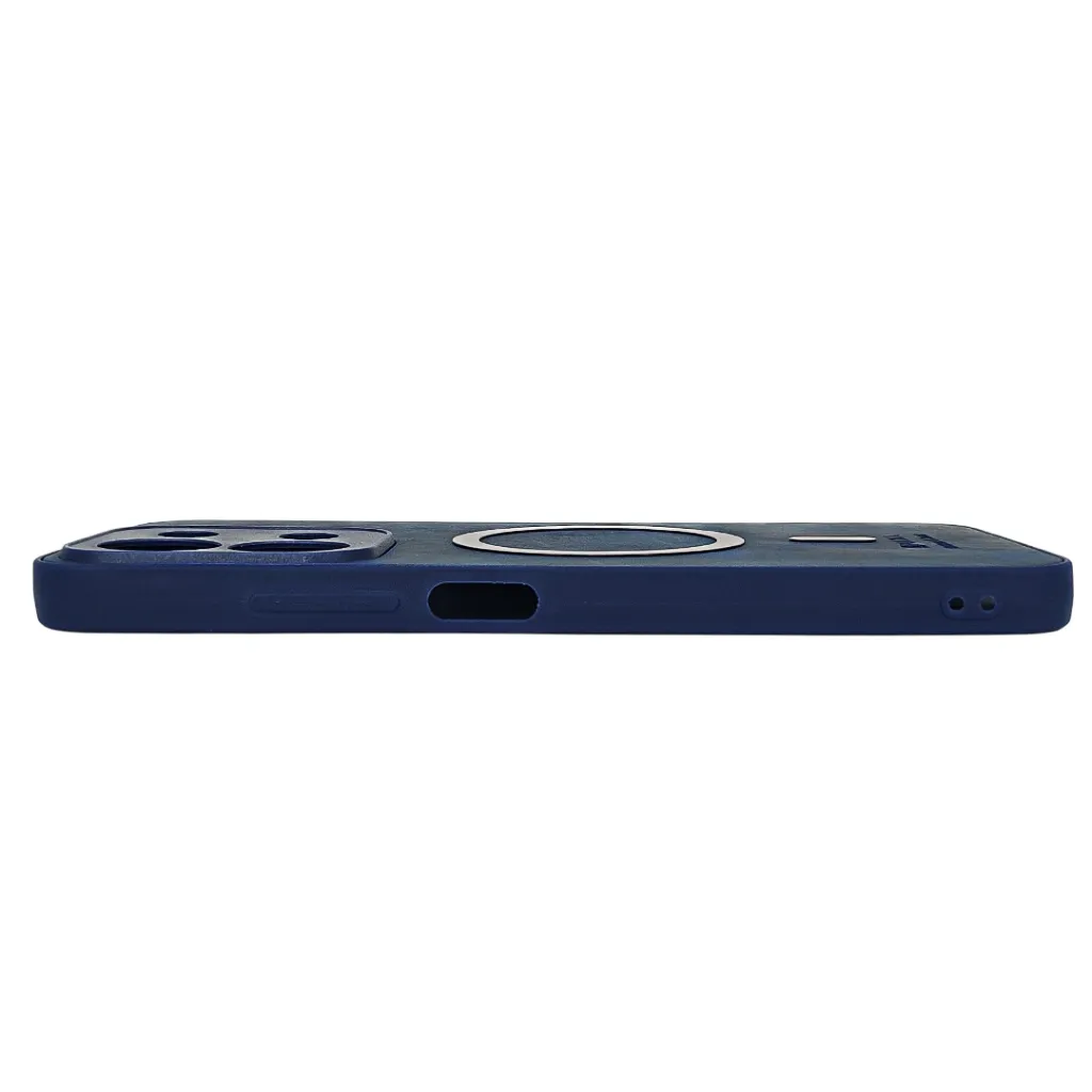 Xiaomi Redmi 15C|Poco C85 Built-in Magnetic Ring Premium Leather With Velvet Feel Back Case (Navy Blue)