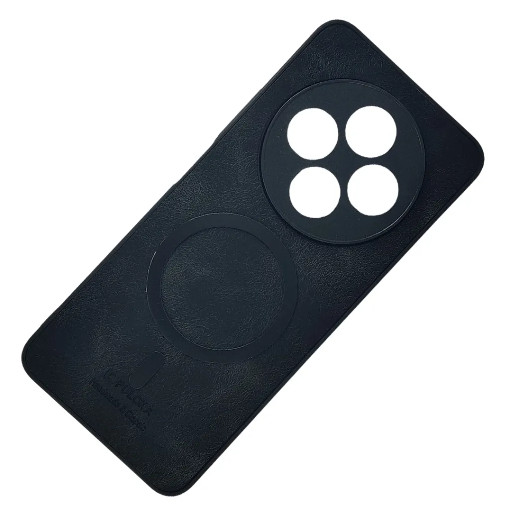 Xiaomi Redmi 14C|Poco C75 Built-in Magnetic Ring Premium Leather With Velvet Feel Back Case (Black)