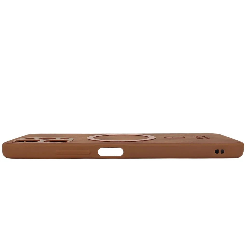 Xiaomi Redmi 12 4G Built-in Magnetic Ring Premium Leather With Velvet Feel Back Case (Brown)