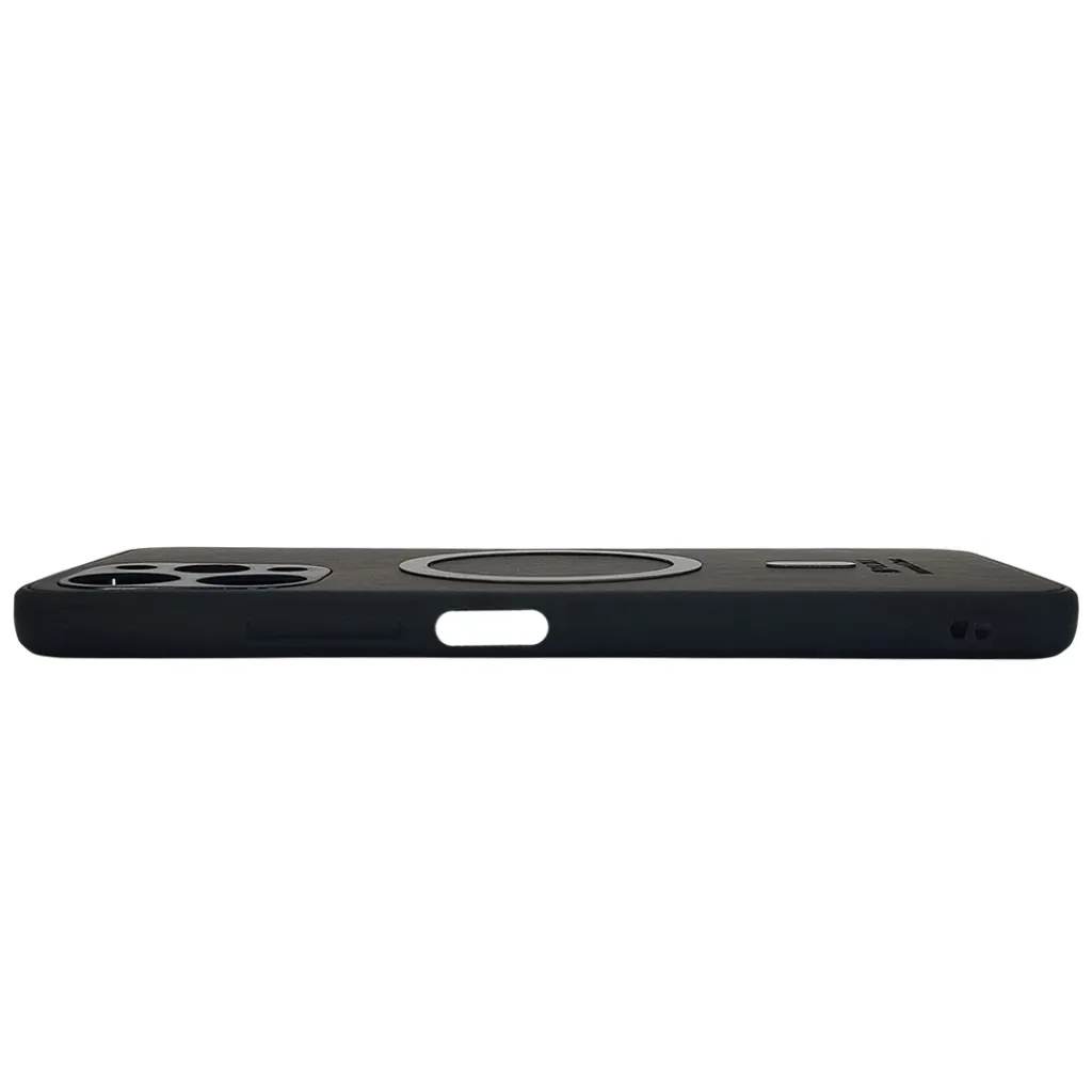 Xiaomi Redmi 12 4G Built-in Magnetic Ring Premium Leather With Velvet Feel Back Case (Black)