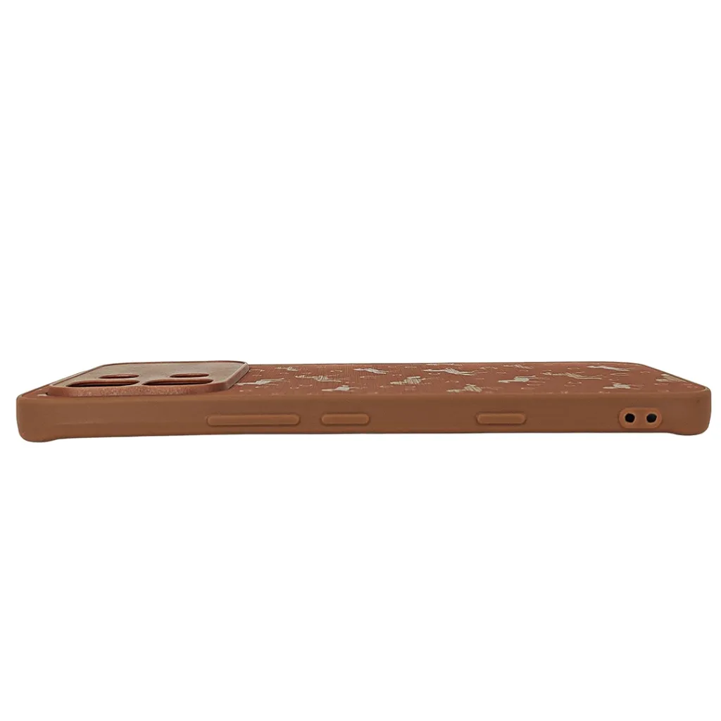 Infinix Note 60 Edge 5G Branded (BURGA) Derby Race Horses Pattern Leather Texture Back Case (Brown)