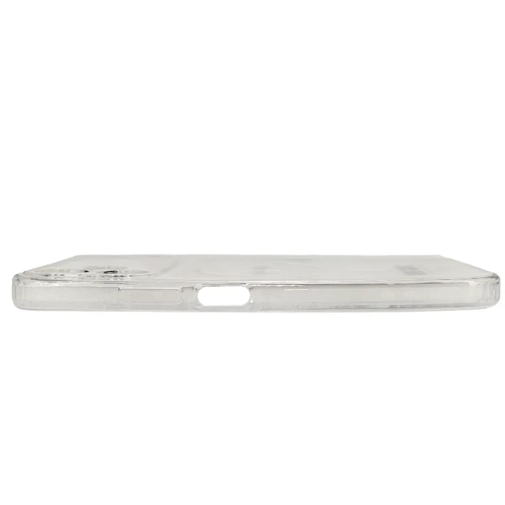 Oppo A6C 4G Dust Plug Transparent 3D Matte Magsafe Logo Back Case (Crystal)