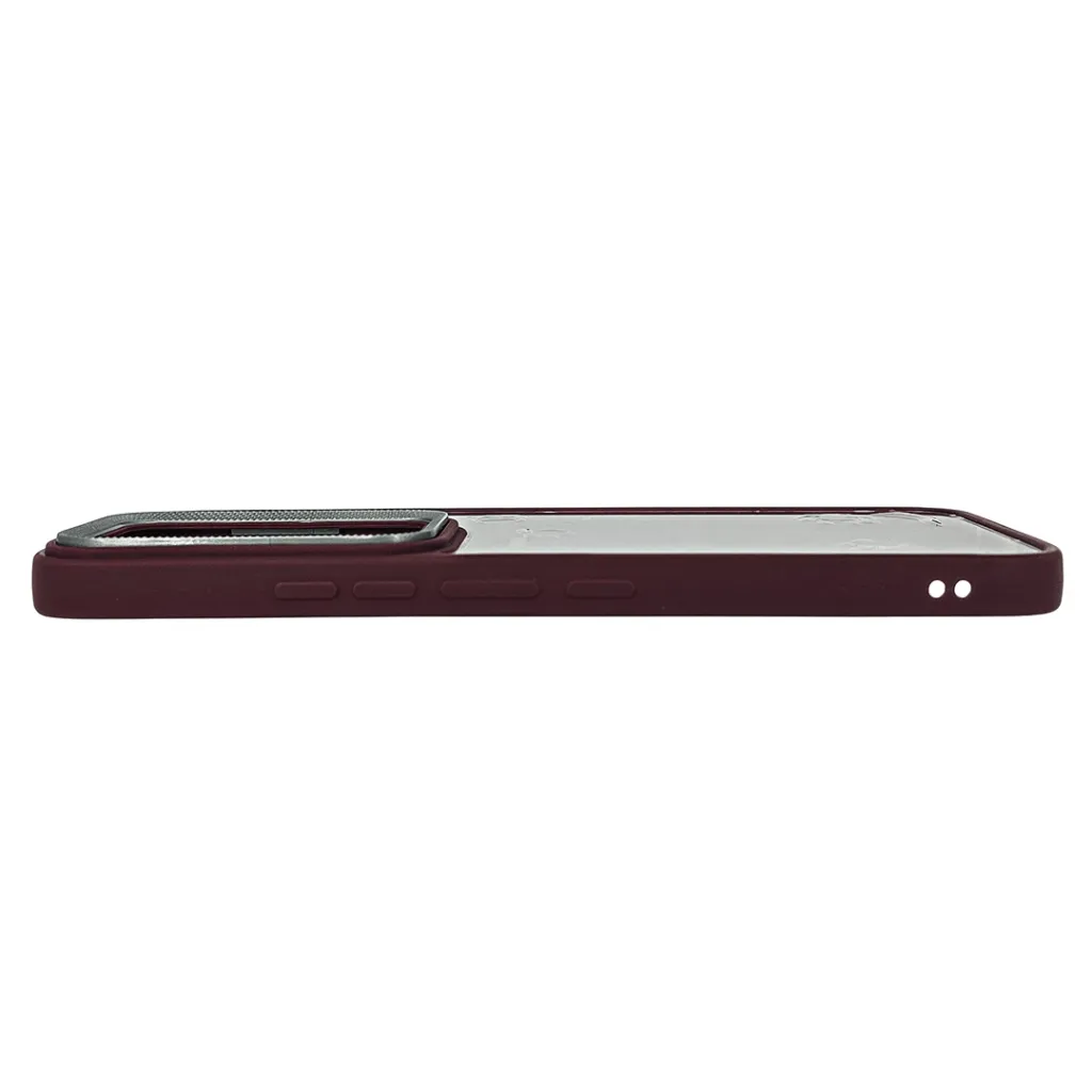 Infinix Hot 60 Pro 4G|Tecno Spark 40 Pro 4G|KM6 iPaky Transparent Colour Border With Camera Chrome Finishing Back Case (Maroon)