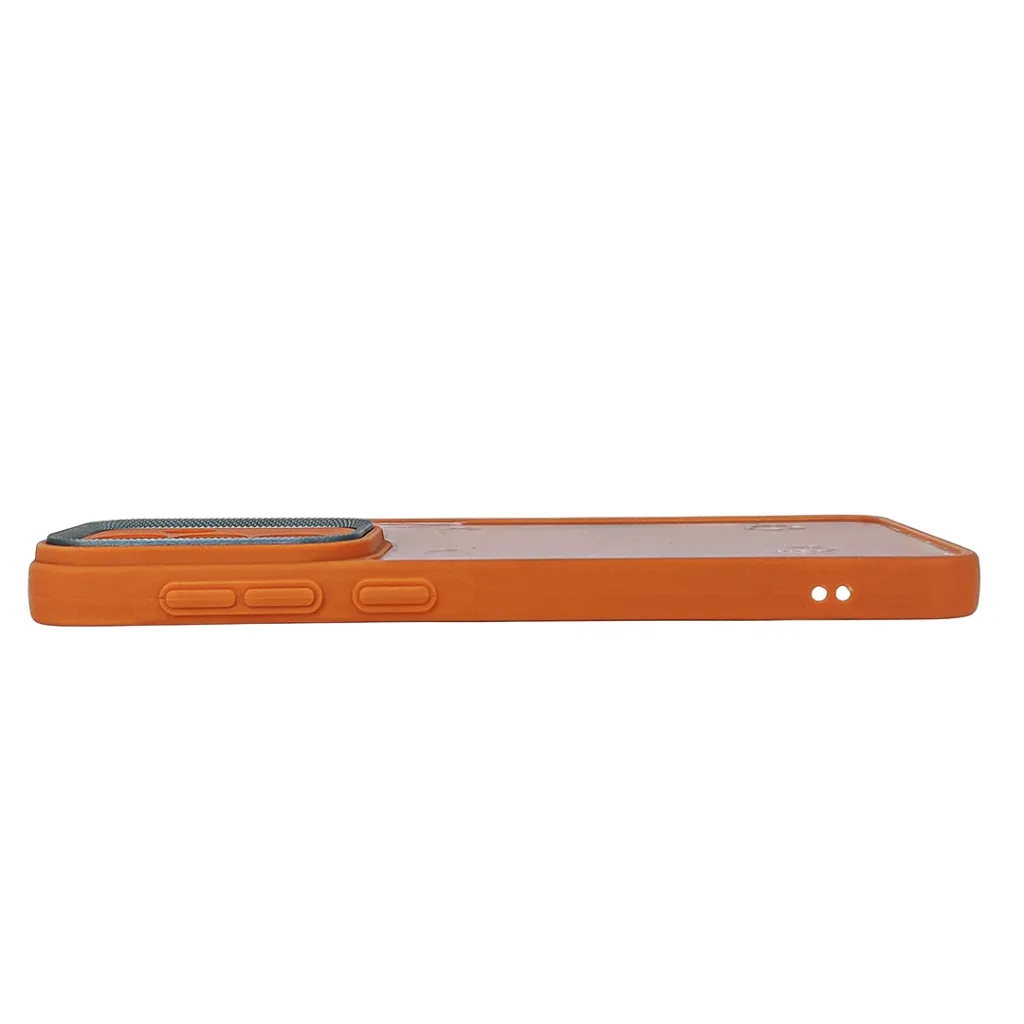 Samsung A56|A36 5G iPaky Transparent Back Case Colour Border With Camera Chrome Finishing Back Case (Cosmic Orange)