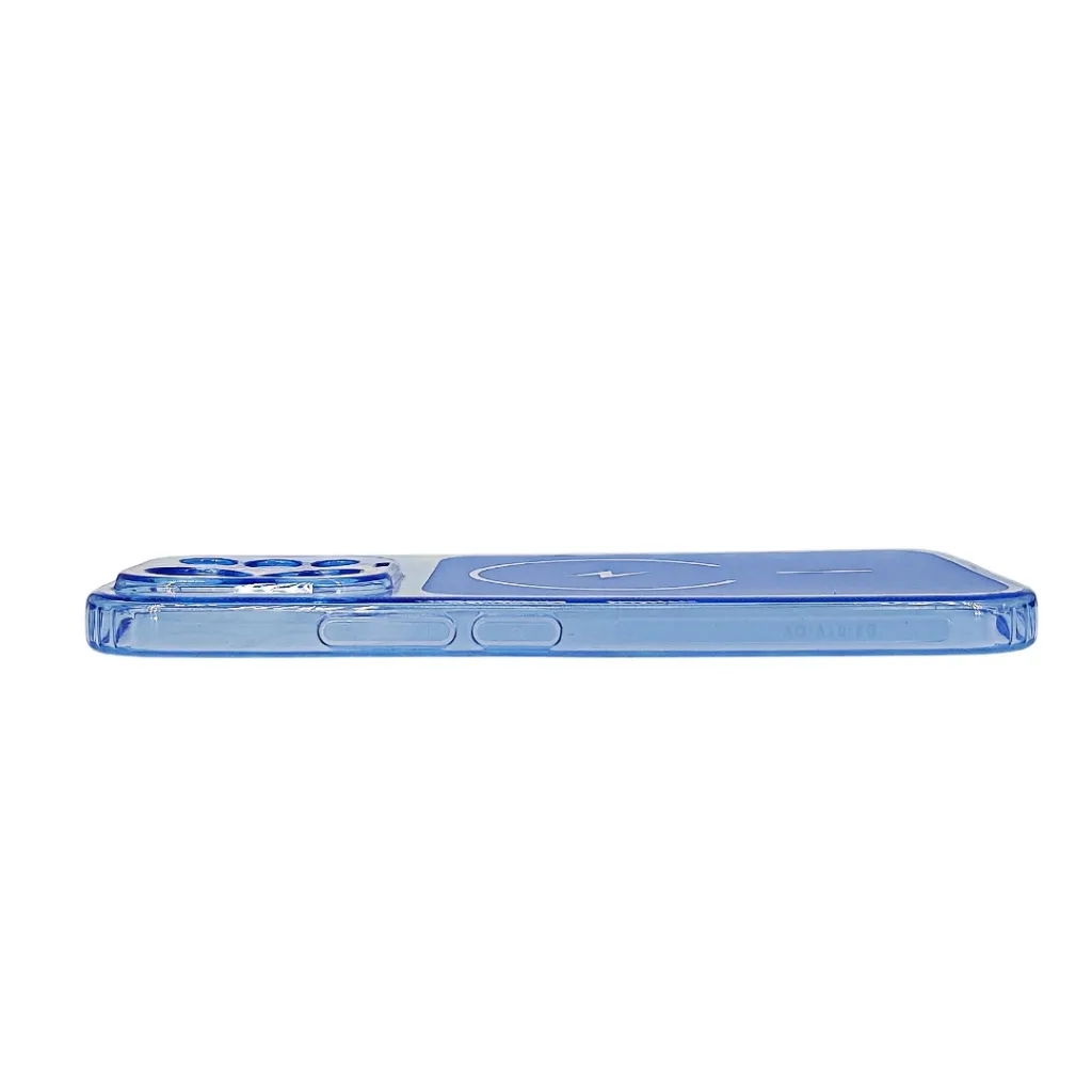 Vivo V70 5G|V70 Lite 4G|5G Dust Plug Transparent 3D Matte Magsafe Logo Back Case (Sky Blue)