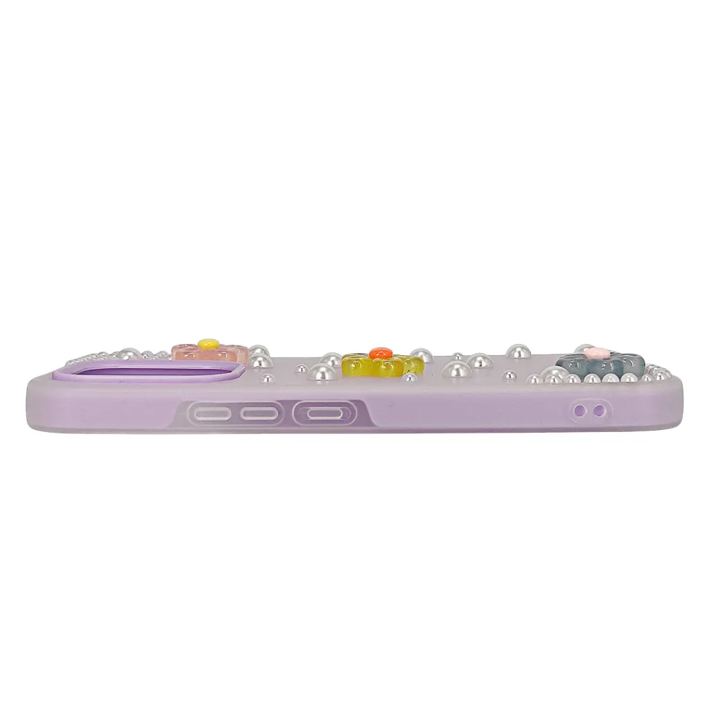 Vivo V70 5G|V70 Lite 4G|5G Soft Silicone Ladies Fancy Beats & Flowers design Back Case (Light Purple)