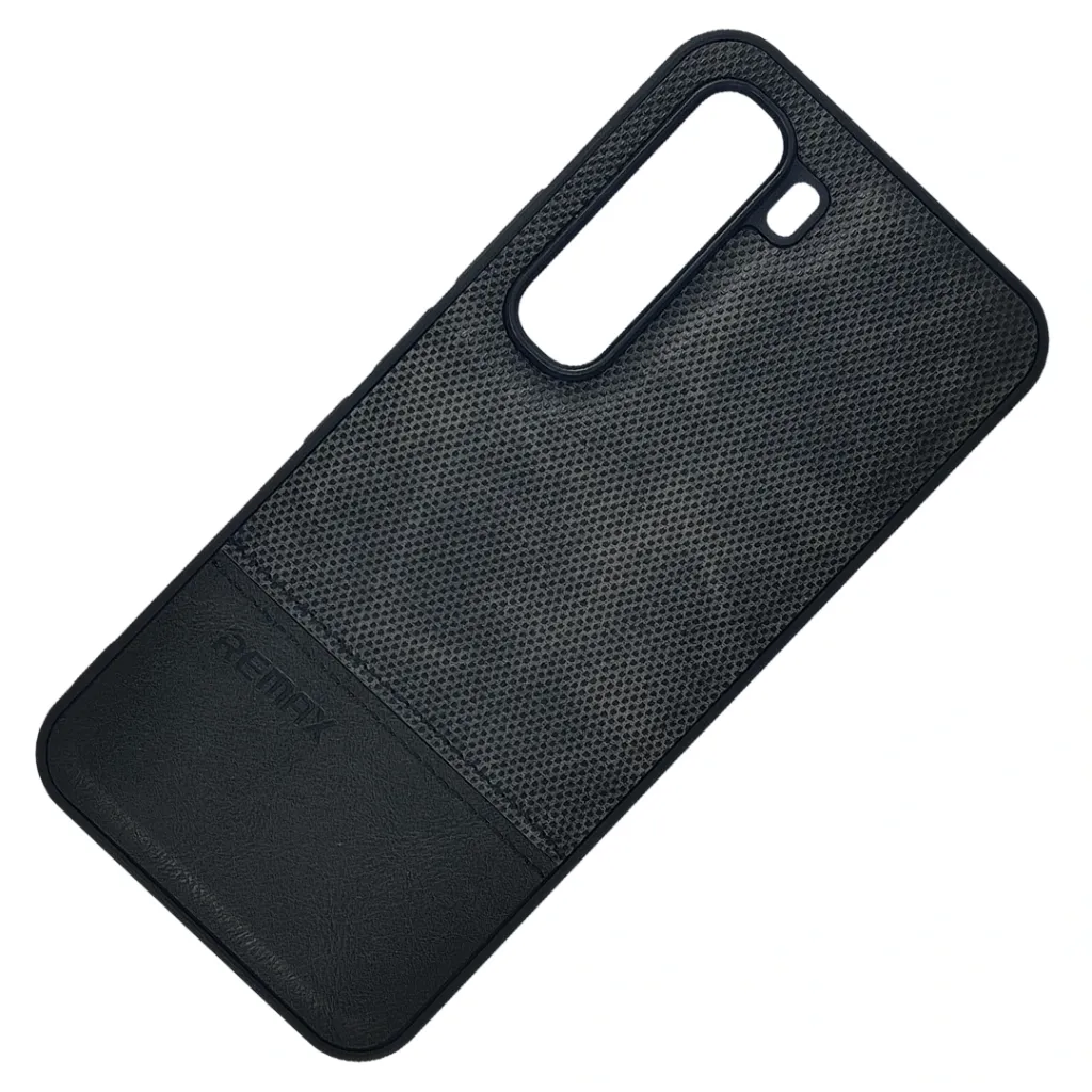 Infinix Hot 60 Pro 4G (REMAX) Logo Dotted Leather Texture Mobile Back Case (Black)