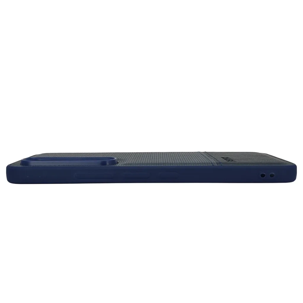 Infinix Hot 60 Pro 4G (REMAX) Logo Dotted Leather Texture Mobile Back Case (Navy Blue)