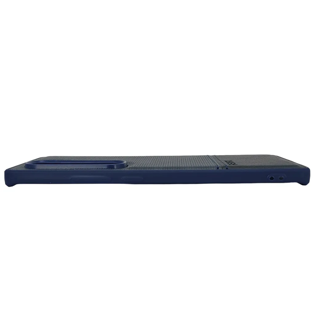 Infinix Hot 50 Pro Plus 4G (REMAX) Logo Dotted Leather Texture Mobile Back Case (Navy Blue)