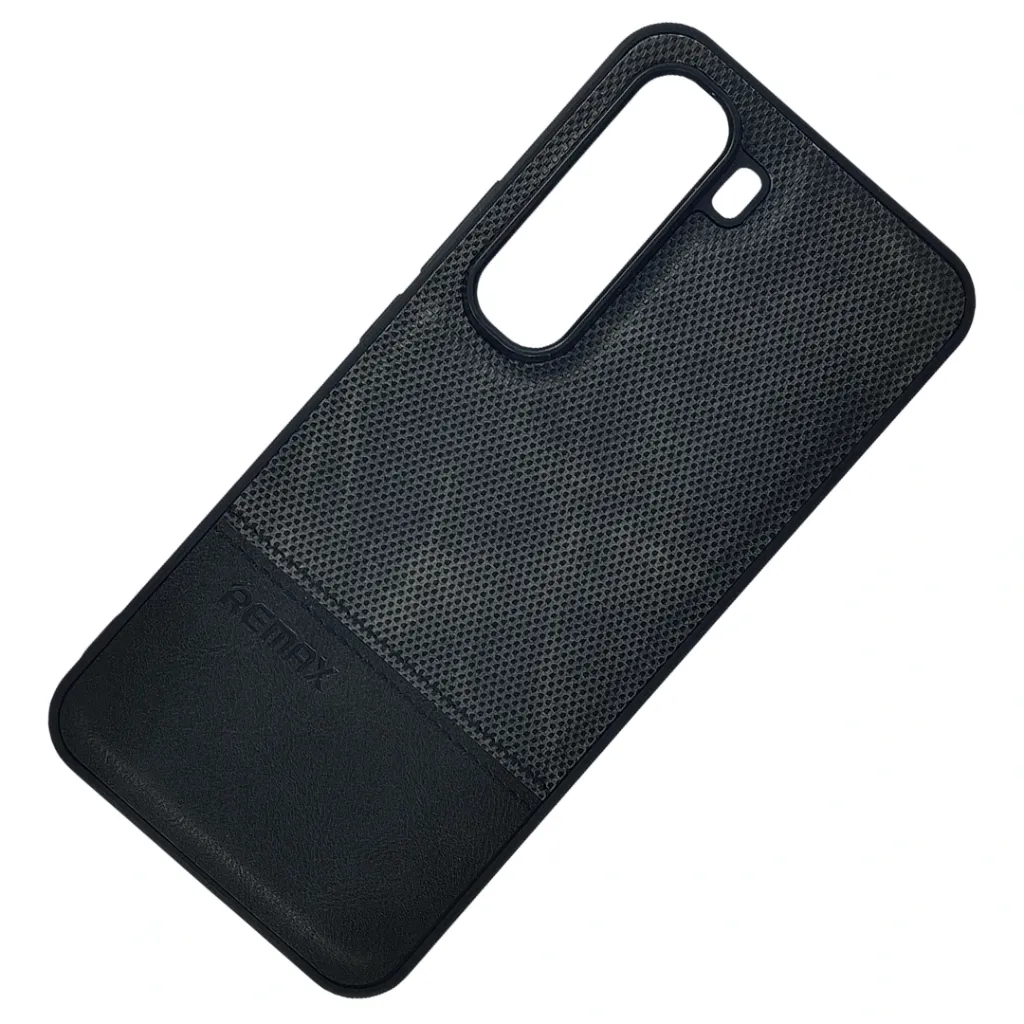 Infinix Hot 60 Pro Plus 4G (REMAX) Logo Dotted Leather Texture Mobile Back Case (Black)
