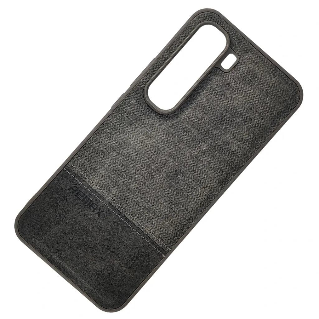 Infinix Hot 60 Pro Plus 4G (REMAX) Logo Dotted Leather Texture Mobile Back Case (Gray)