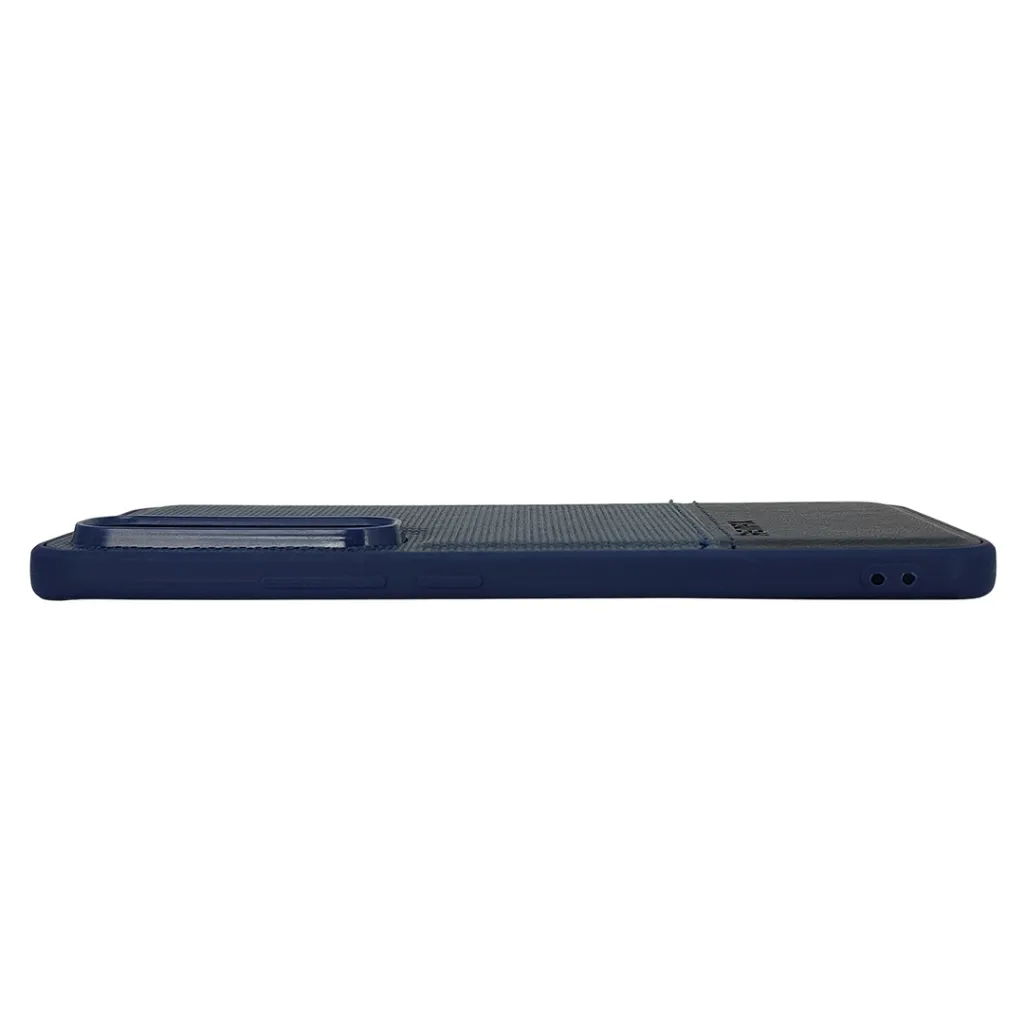 Infinix Hot 60 Pro Plus 4G (REMAX) Logo Dotted Leather Texture Mobile Back Case (Navy Blue)