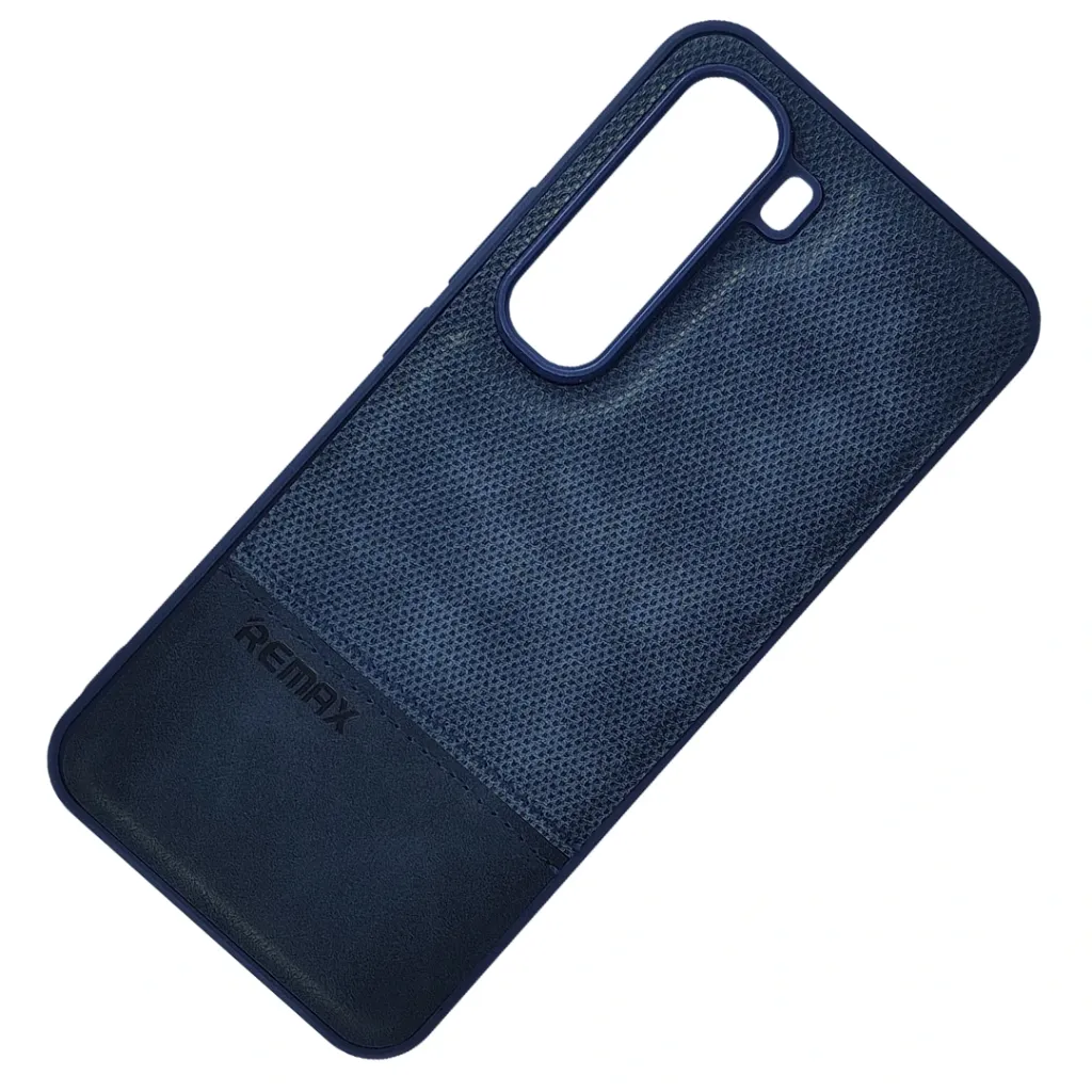 Infinix Hot 60 Pro Plus 4G (REMAX) Logo Dotted Leather Texture Mobile Back Case (Navy Blue)
